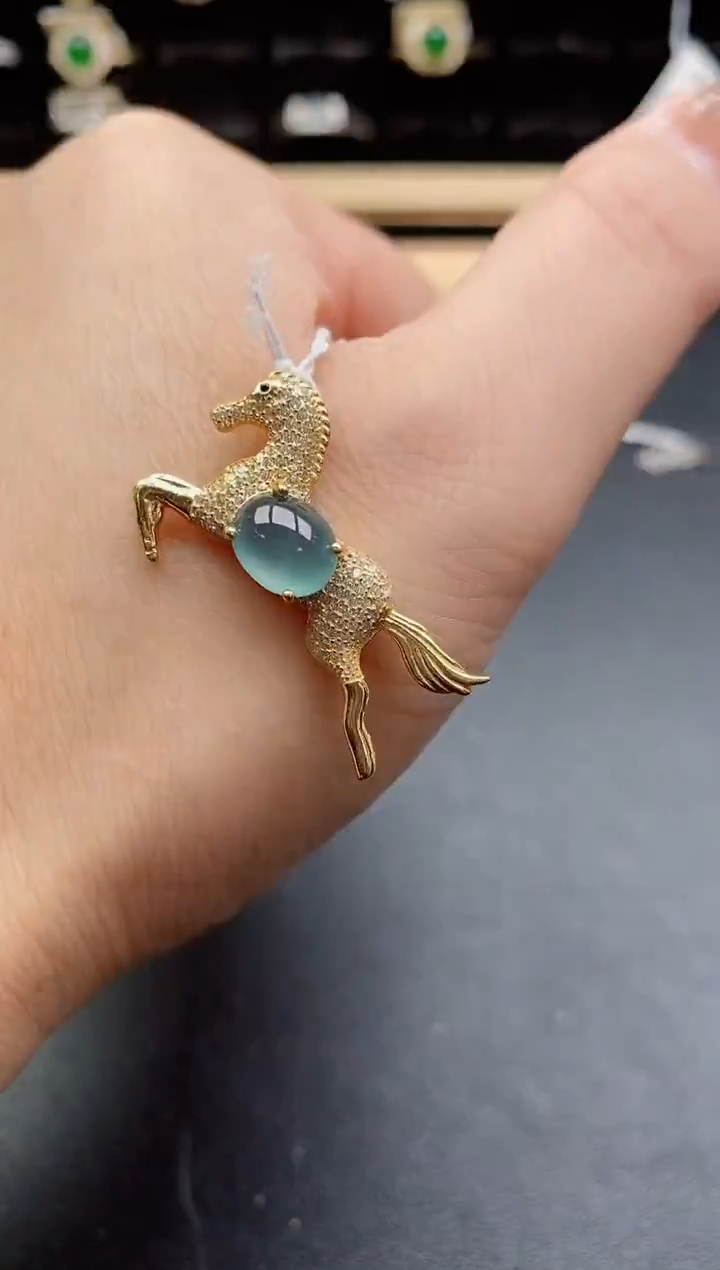 吊坠(赠链)银S925镶嵌翡翠1