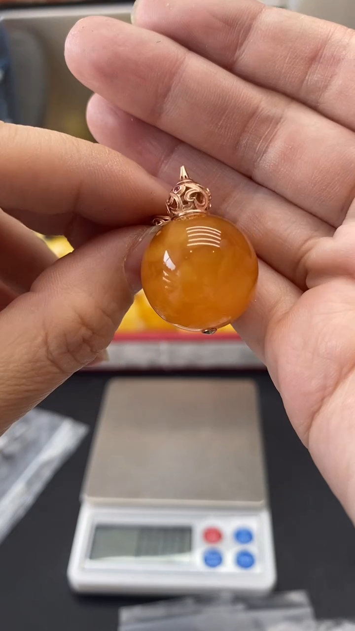 琥珀银S925镶嵌珠宝奇石800