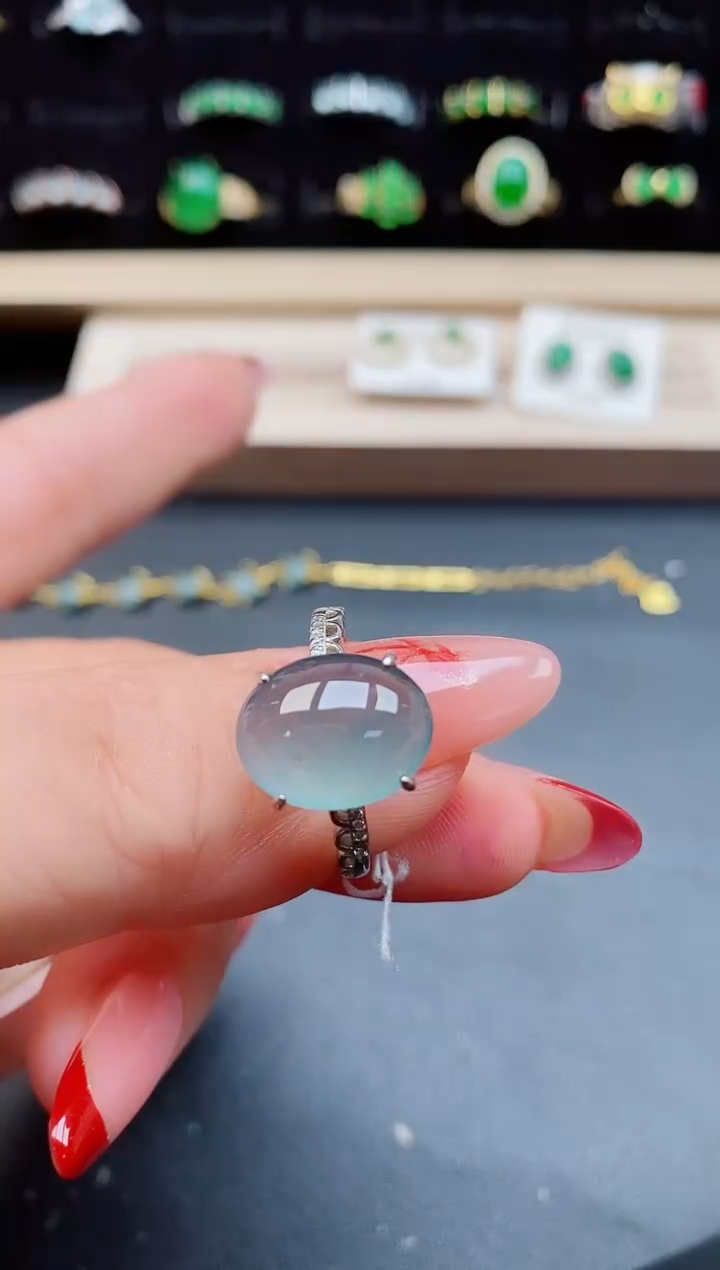 【闪购商品】翡翠戒指银S925镶嵌5085050