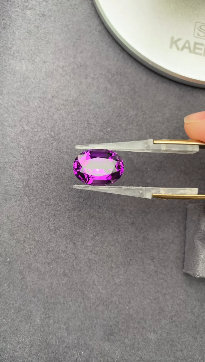 未镶嵌珠宝半成品紫晶10.9ct紫水晶 定制  GE