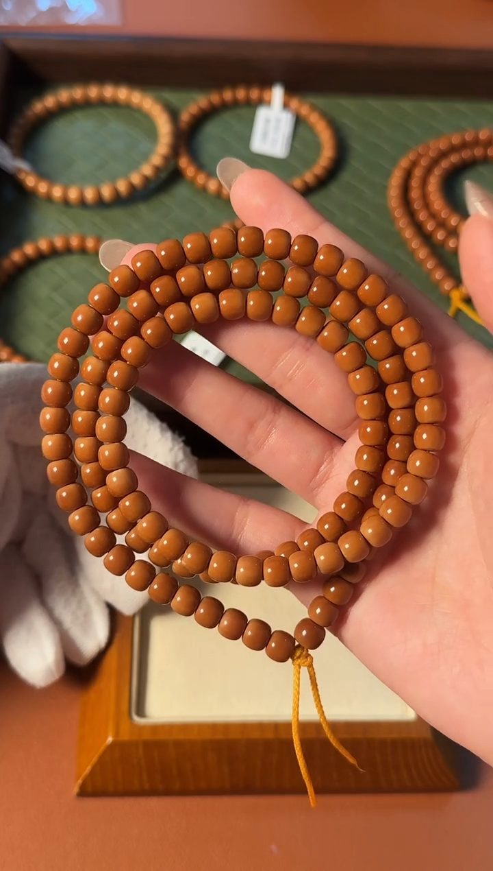 手串橄榄核【168】6.8mm老挝核尖老型108