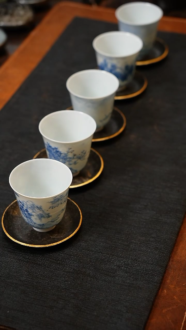 【闪购商品】冉物锡打描金杯托x5..y...