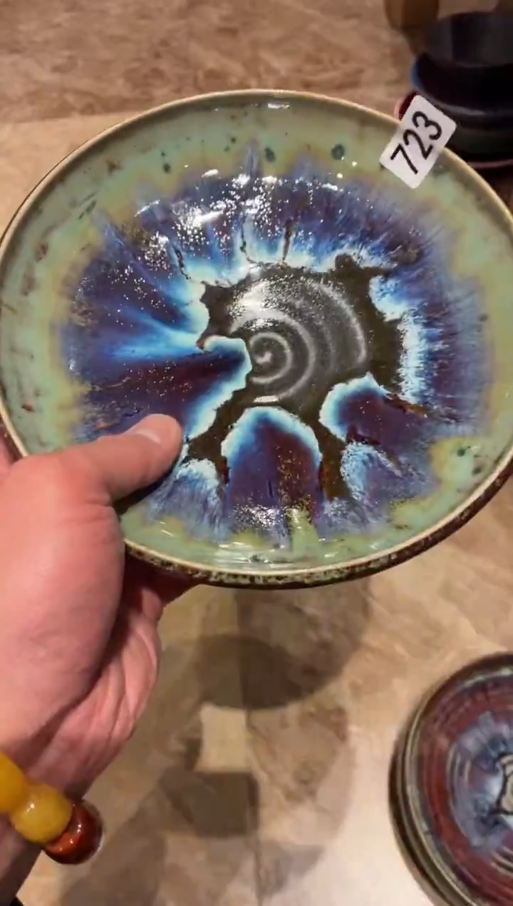 瓷片张*张723微瑕万彩立边盘1个