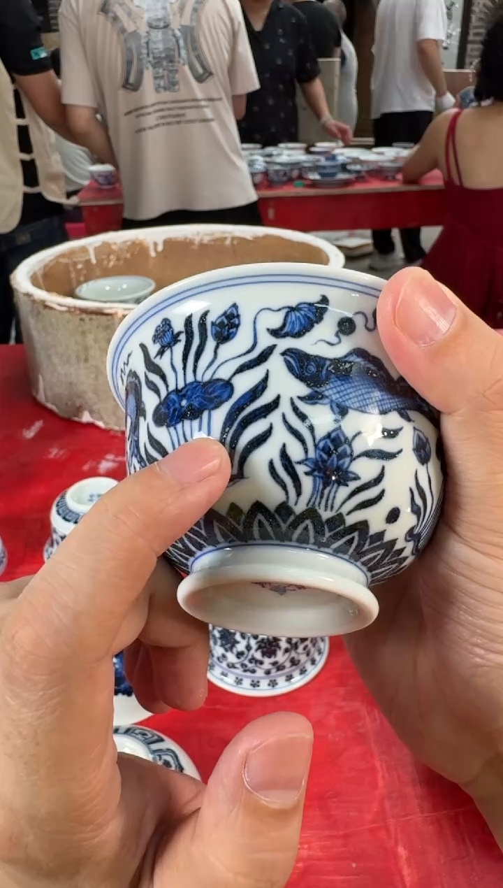 三方器合鱼藻盖碗