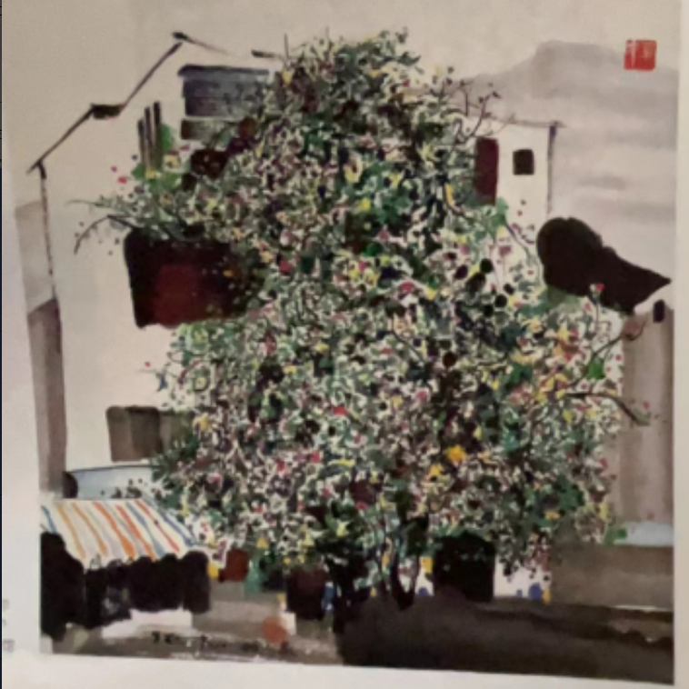 复刻版画吴冠中-海南人家-69*69-016