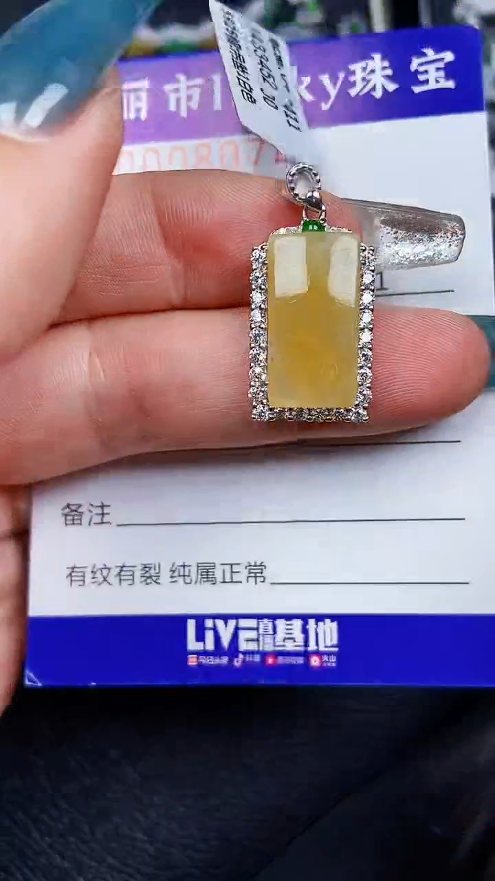 颈饰银S925镶嵌翡翠8074