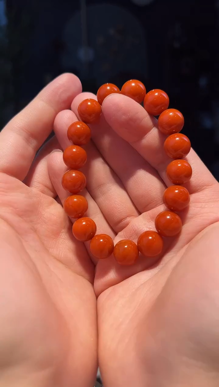 【闪购商品】南红玛瑙手串未镶嵌12+圆珠（柿1000）
