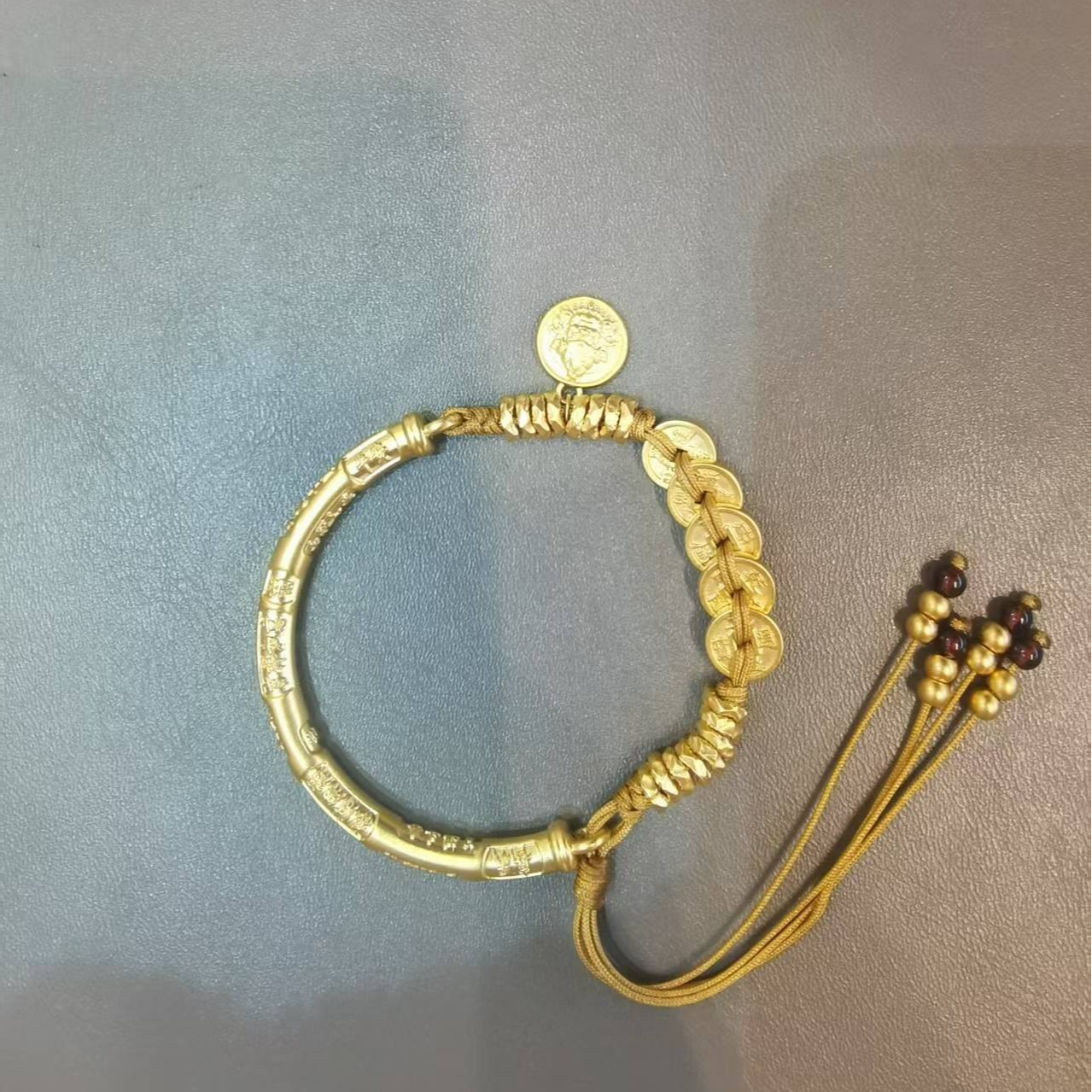 【甄芝系列】足金黄财神 吉言半镯盘缠