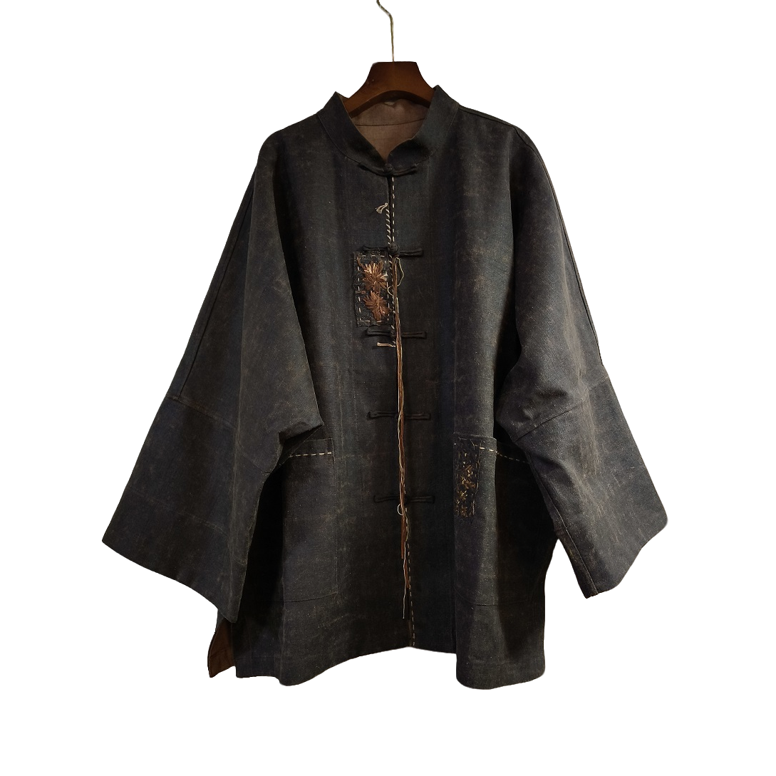 纳福 | 原创  B134518柞蚕丝立领对襟盘扣上衣时尚休闲百搭设计款