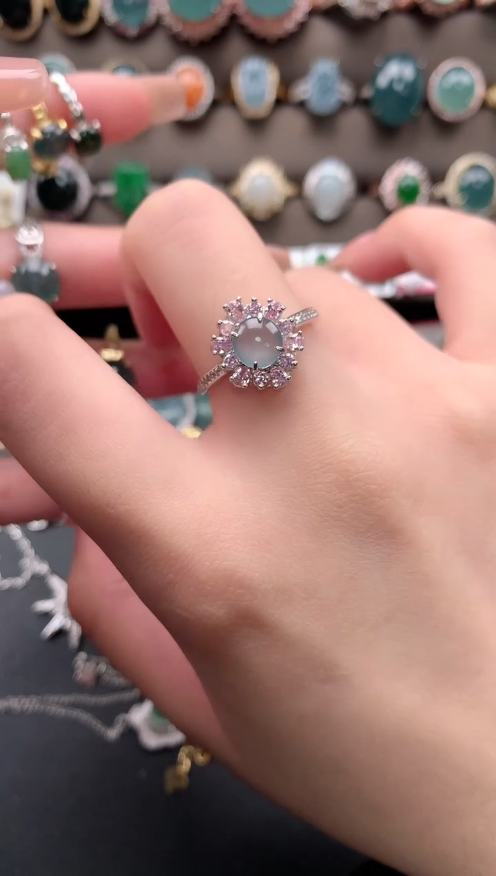 【闪购商品】翡翠戒指银S925镶嵌512412