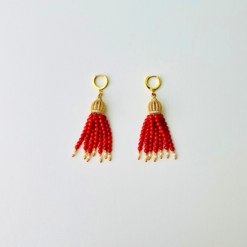 【小袁专属 】珊瑚耳饰 珊瑚约3mm+ DIY0183 多样性发货 