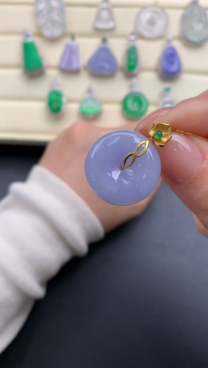 【闪购商品】翡翠颈饰18K金镶嵌Q873     