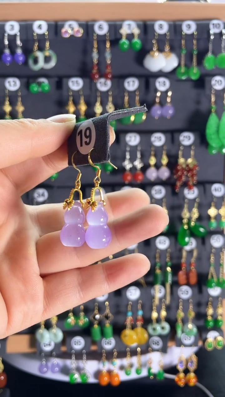 【闪购商品】翡翠耳饰银S925镶嵌19     