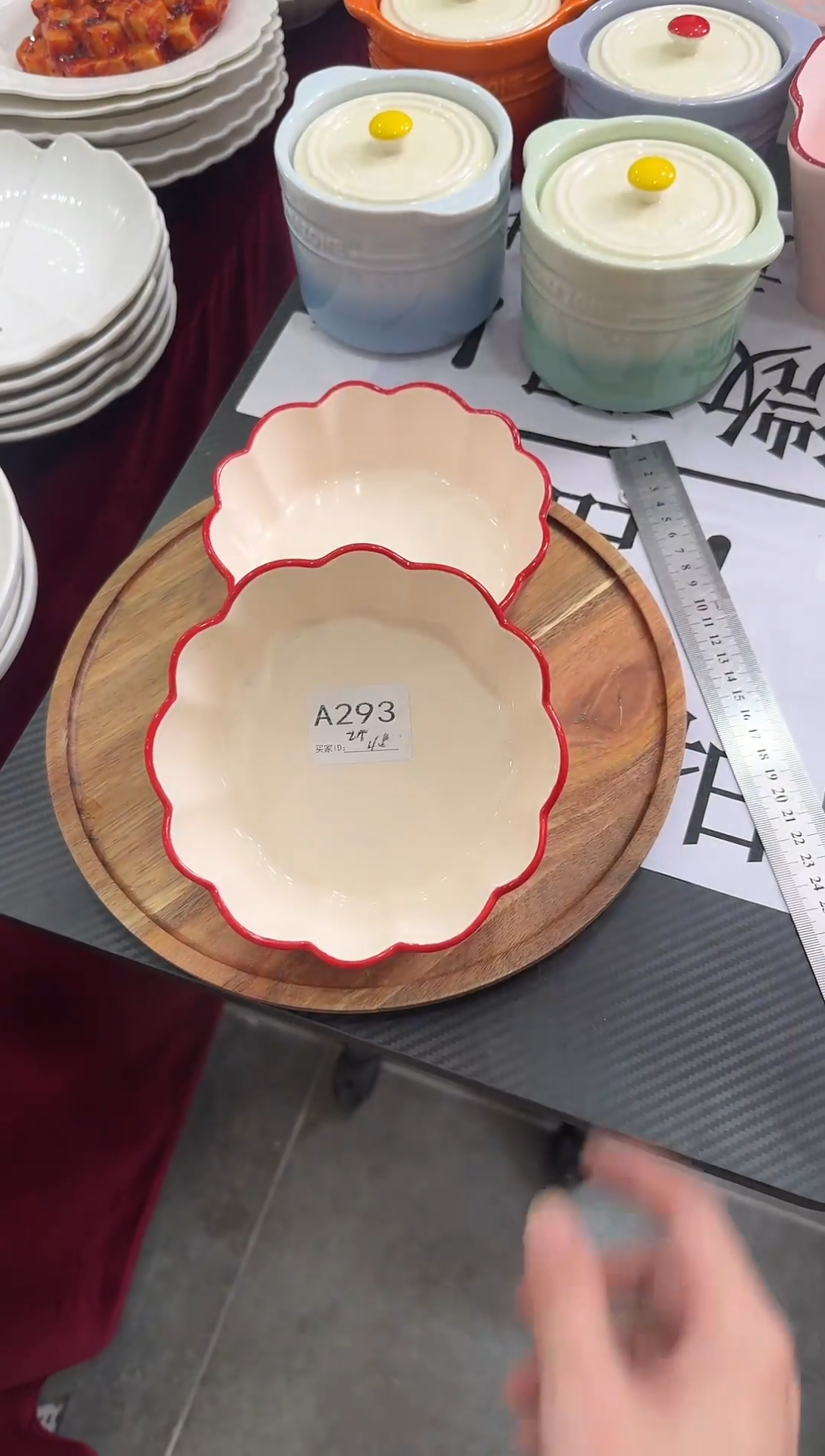 摆件陶A293 微瑕 2个6英寸碗