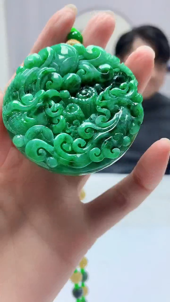 【闪购商品】定制翡翠未镶嵌5060zm-毛货赠珠链挂件49