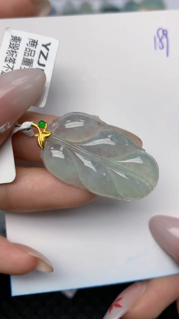 【闪购商品】翡翠颈饰18K金镶嵌 天然翡翠A货，