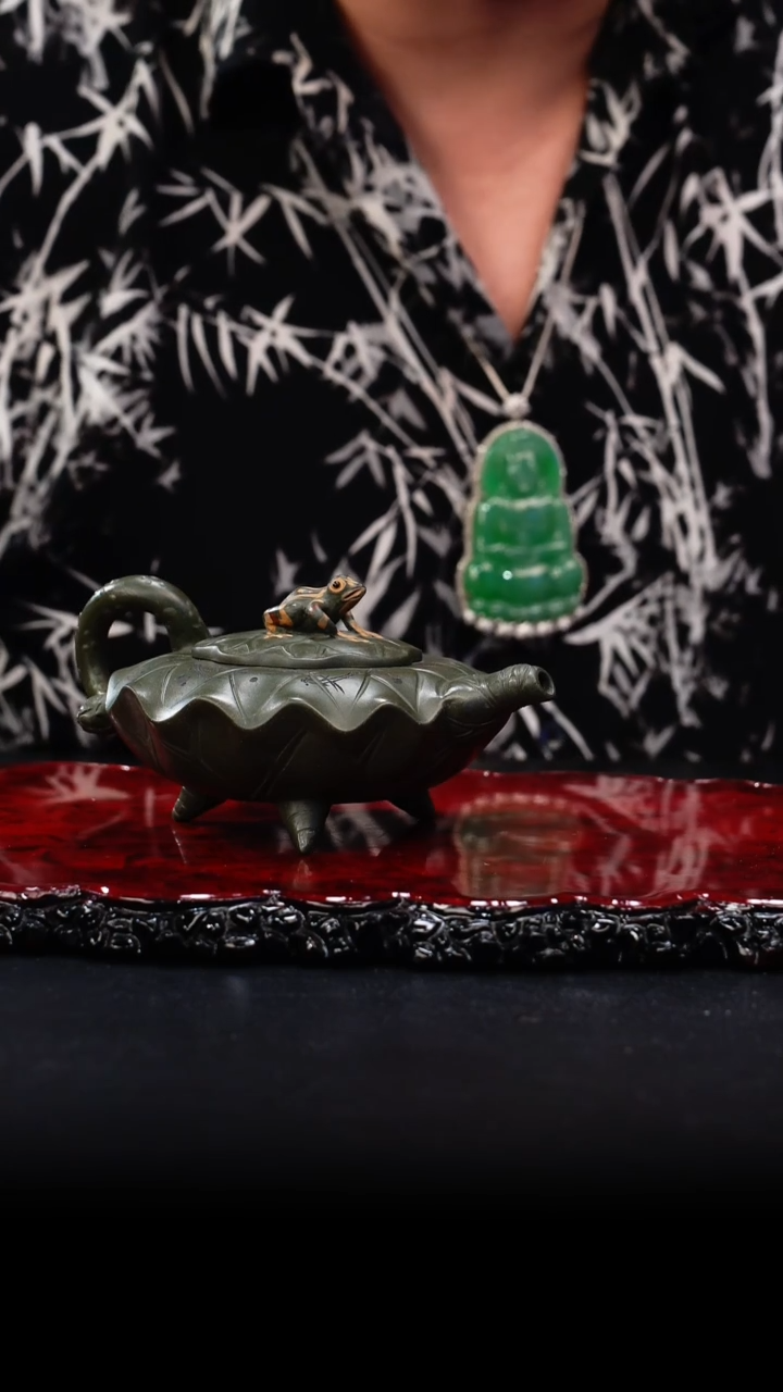 【闪购商品】紫砂茶壶09 荷塘听雨,CYP,墨绿泥