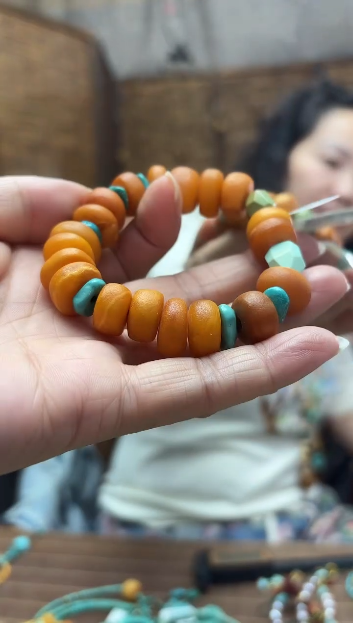 蜜蜡颈饰未镶嵌荫*…发一件