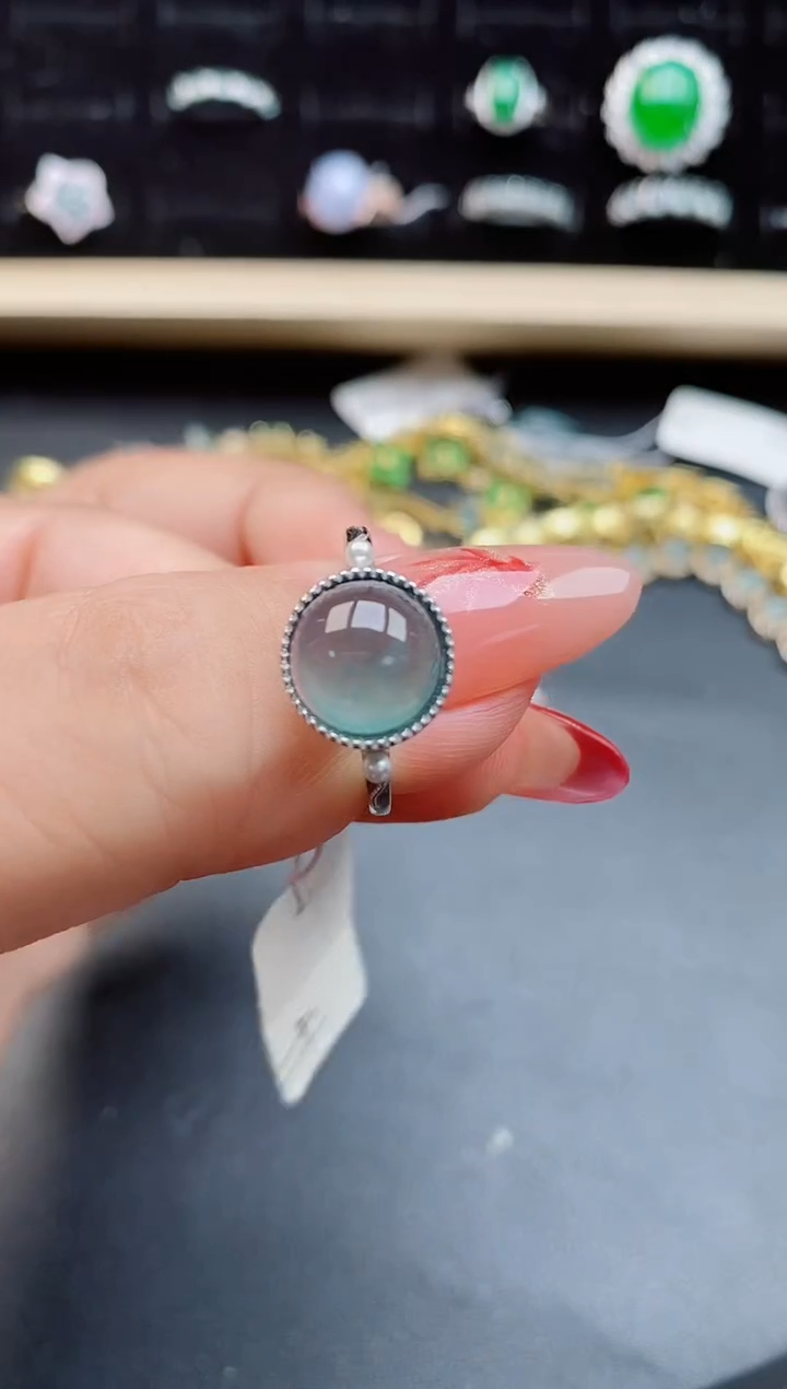 【闪购商品】翡翠戒指银S925镶嵌12121