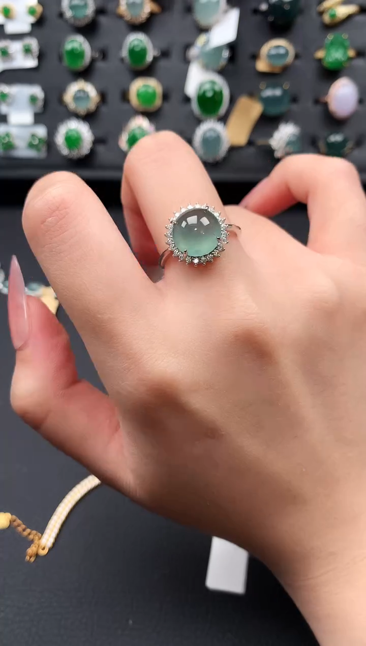 【闪购商品】翡翠戒指银S925镶嵌524124