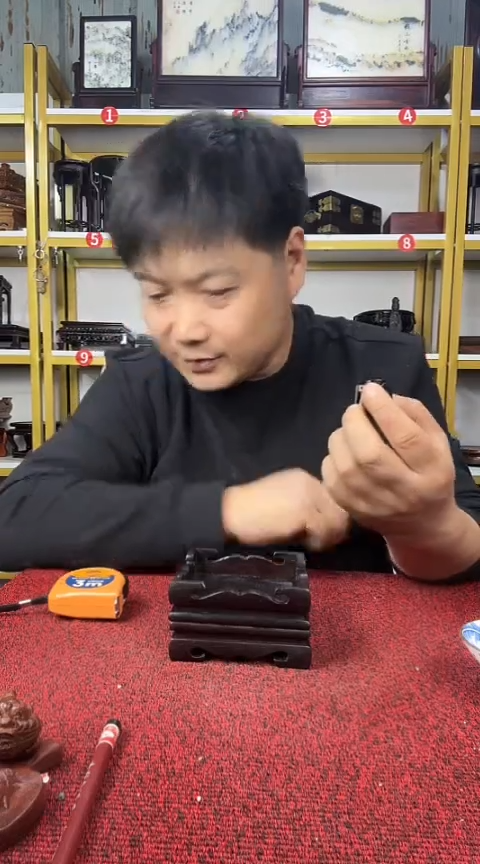 木2个大叶紫檀正方底座10CM