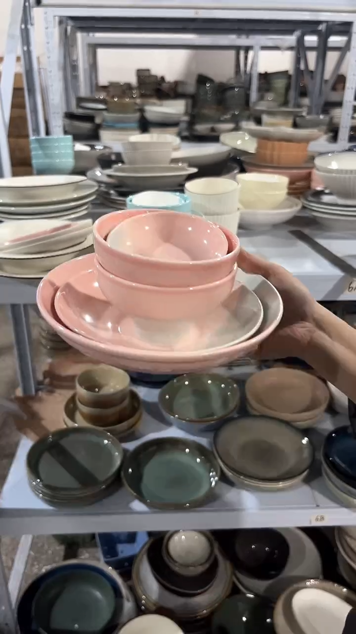 【闪购商品】瓷片外贸尾货瑕疵满20包邮X6 樱花粉六件