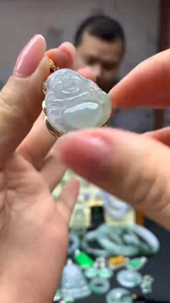 【闪购商品】翡翠颈饰18K金镶嵌3-天然翡翠