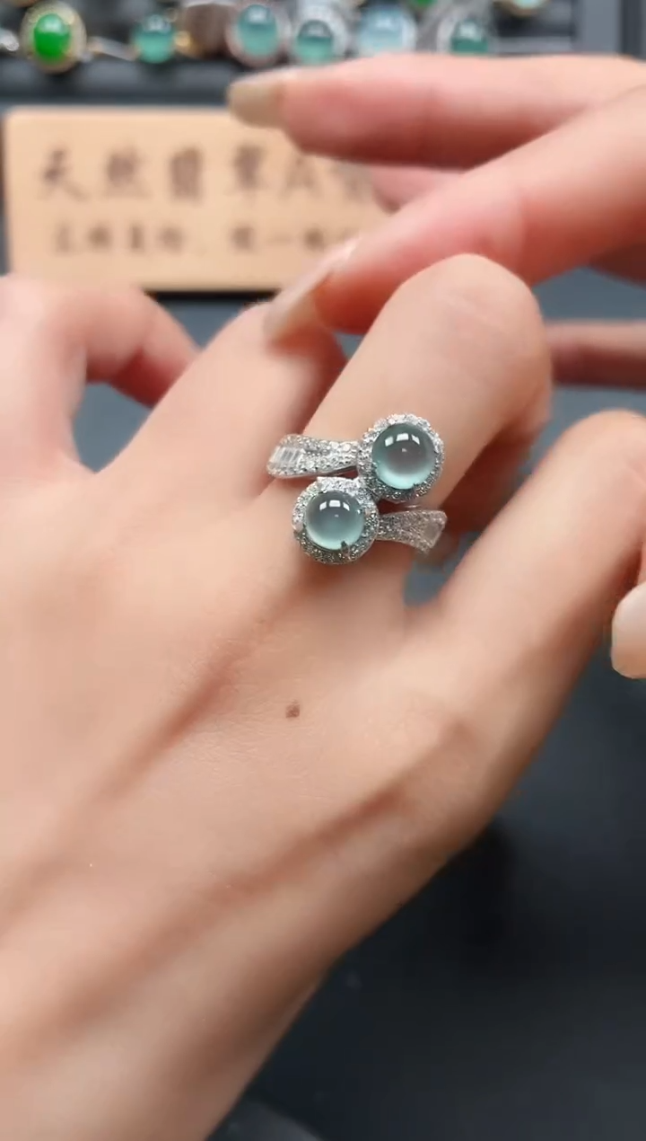 银S925镶嵌戒指翡翠111