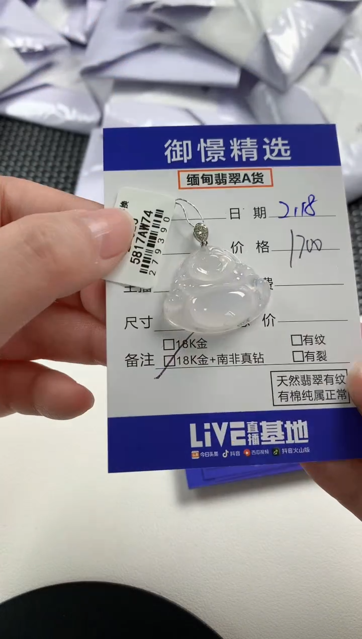 【闪购商品】翡翠颈饰18K金镶嵌17        