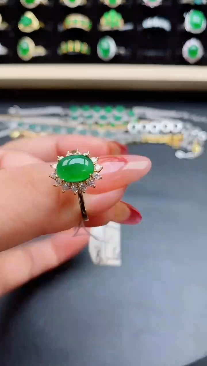 【闪购商品】翡翠戒指银S925镶嵌321321