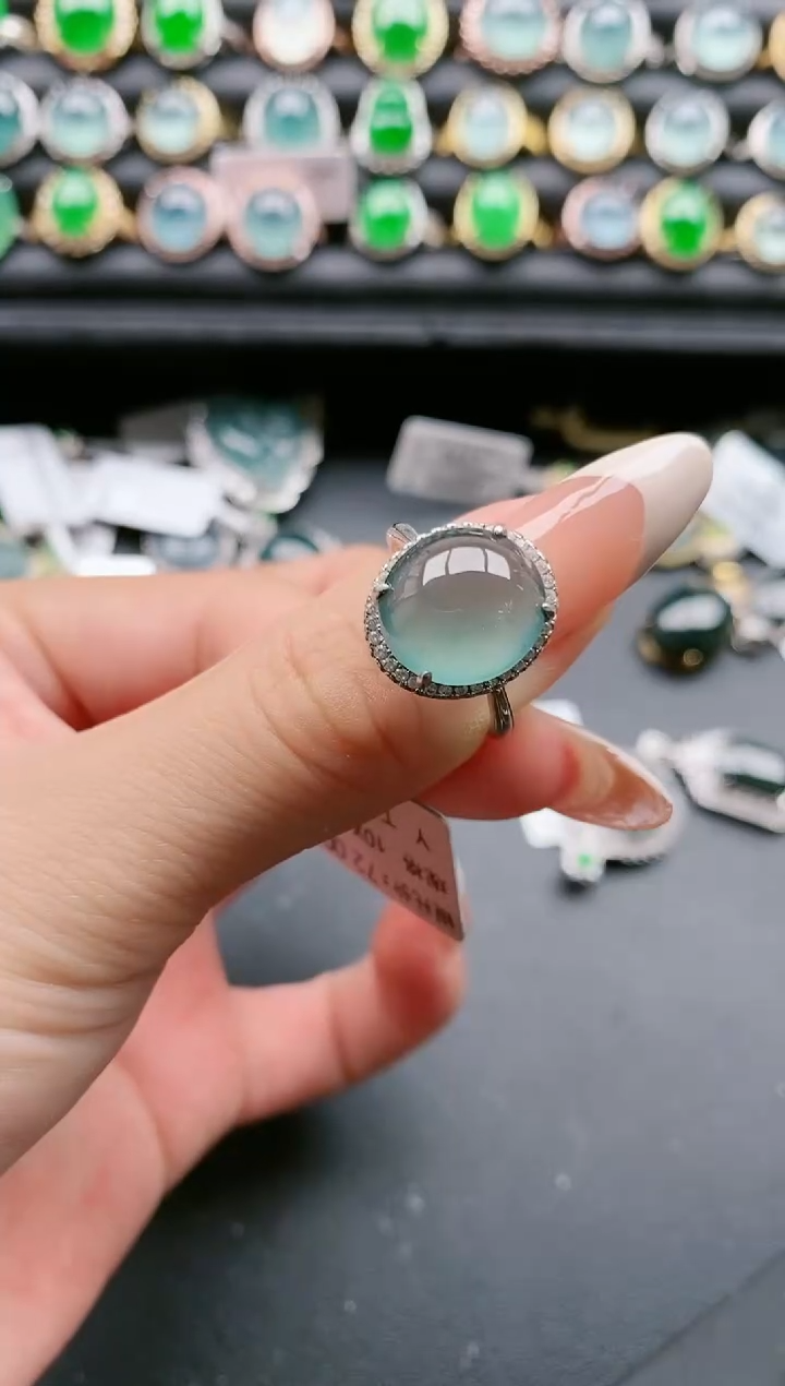 【闪购商品】翡翠戒指银S925镶嵌111111