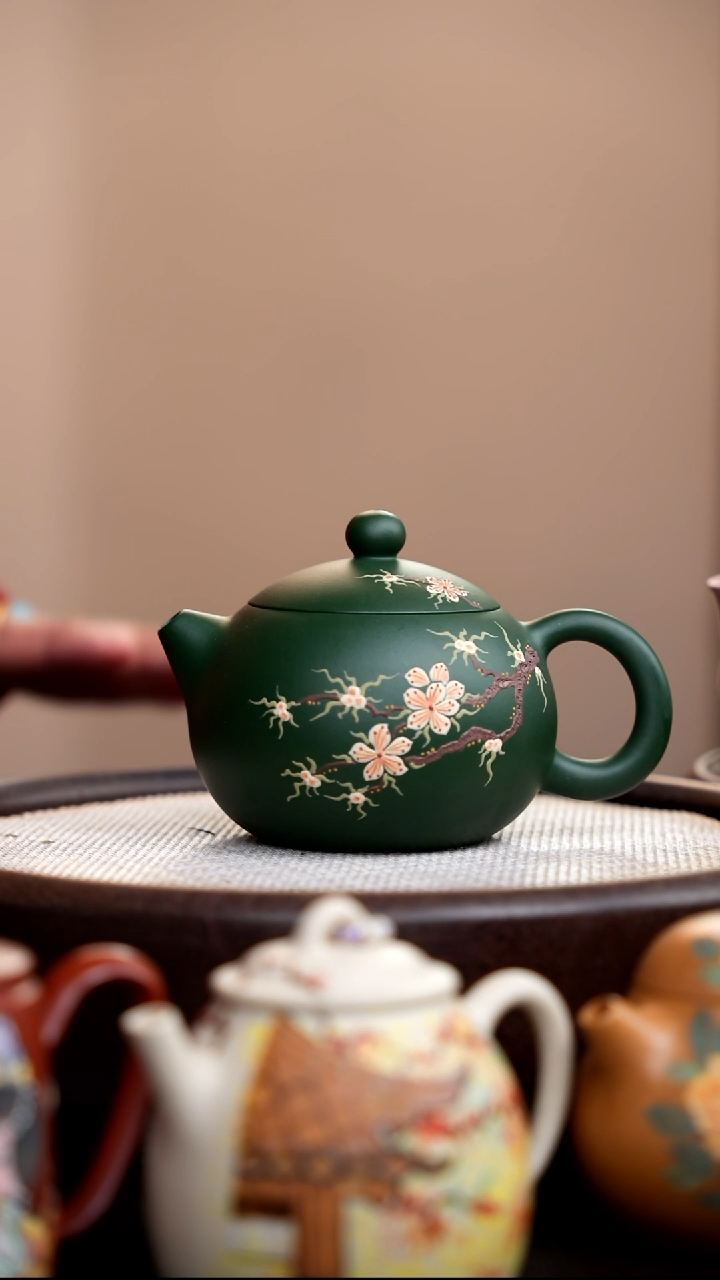 茶壶紫砂民国绿梅花西施
