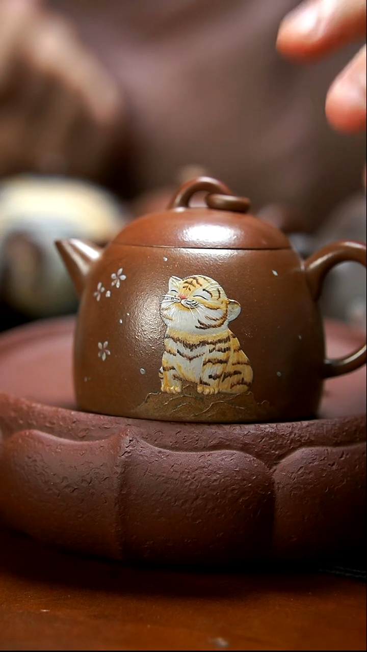 茶壶紫砂单圈柴烧小奶虎壶