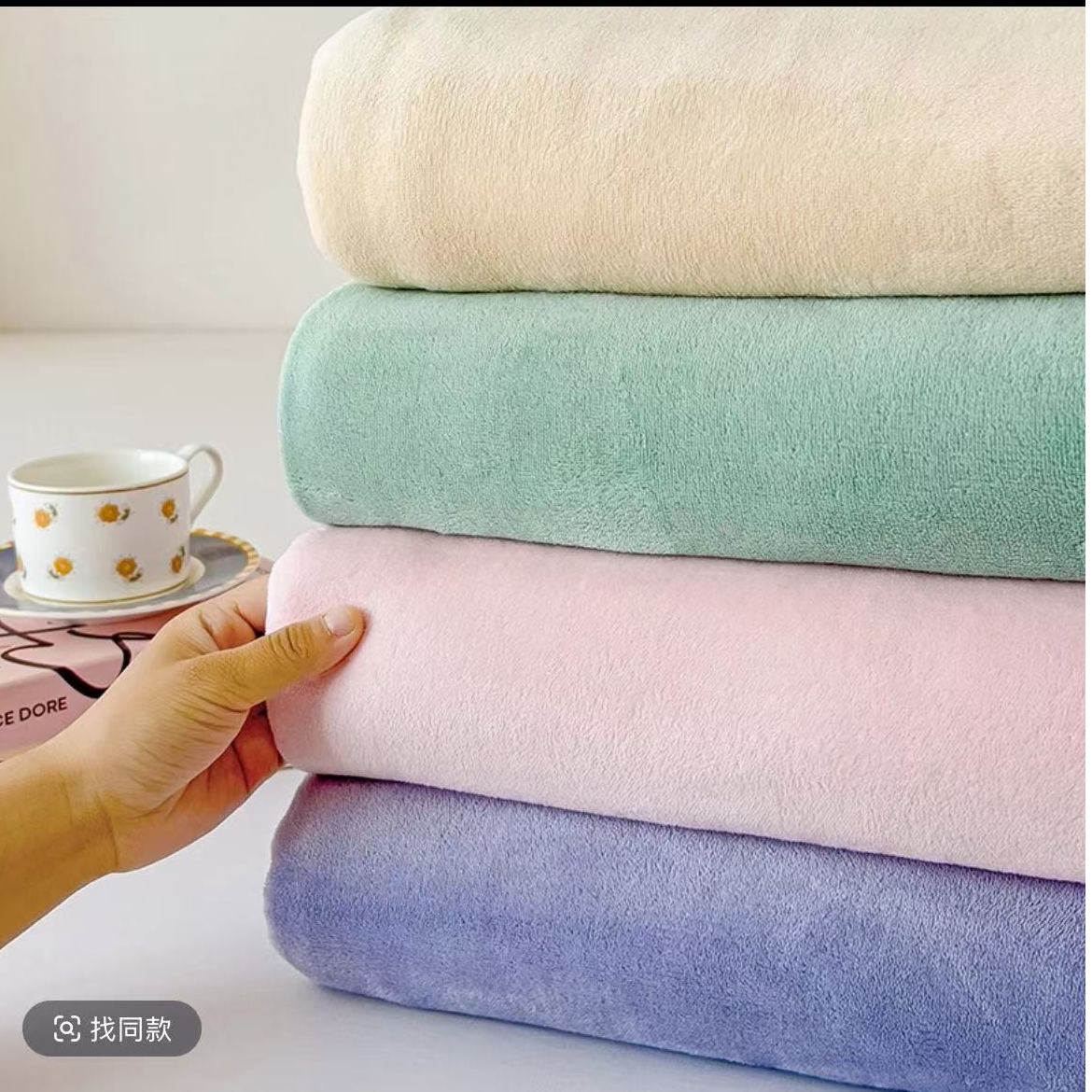 【冬季新款】纯色宝宝绒.双面.加厚.速热款.毛毯.《花型颜色随机》