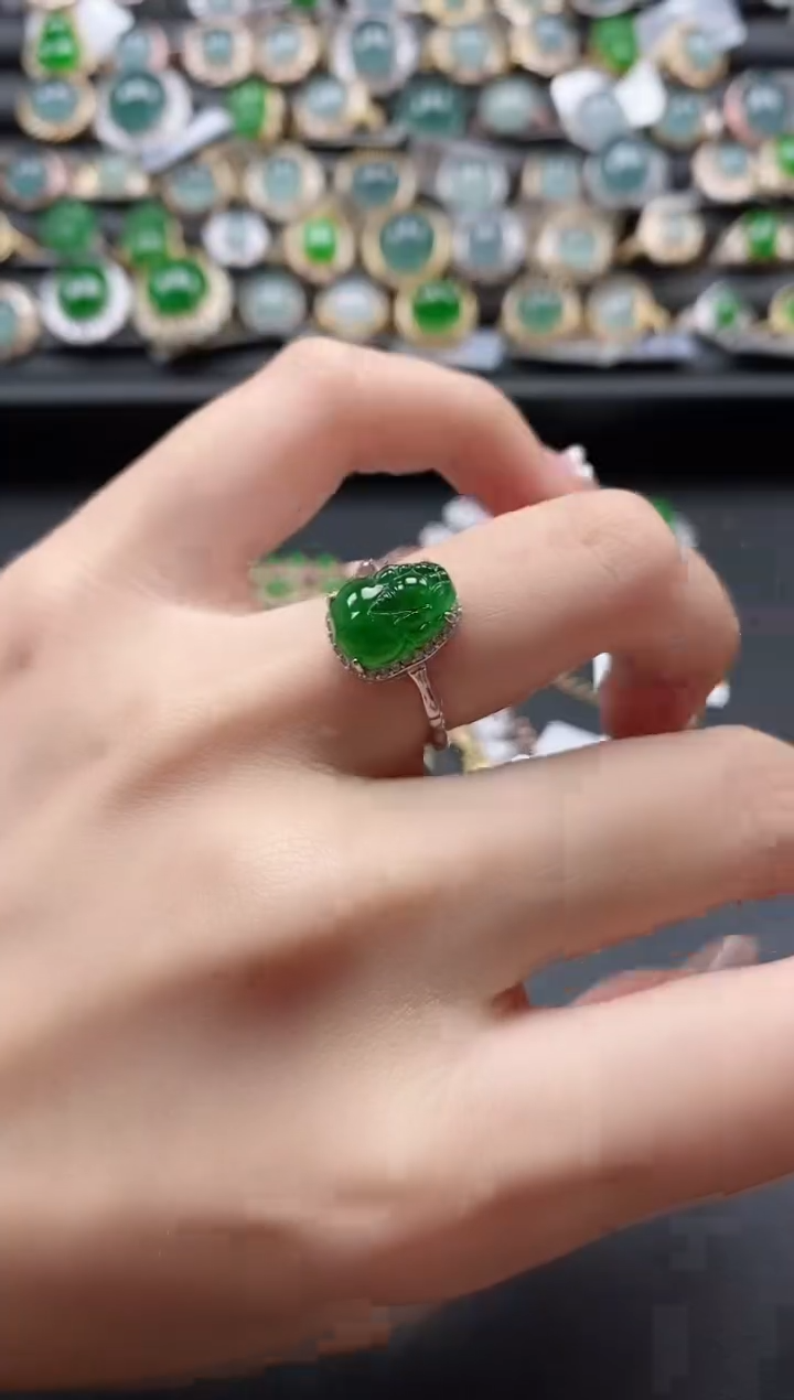 【闪购商品】翡翠戒指银S925镶嵌51151