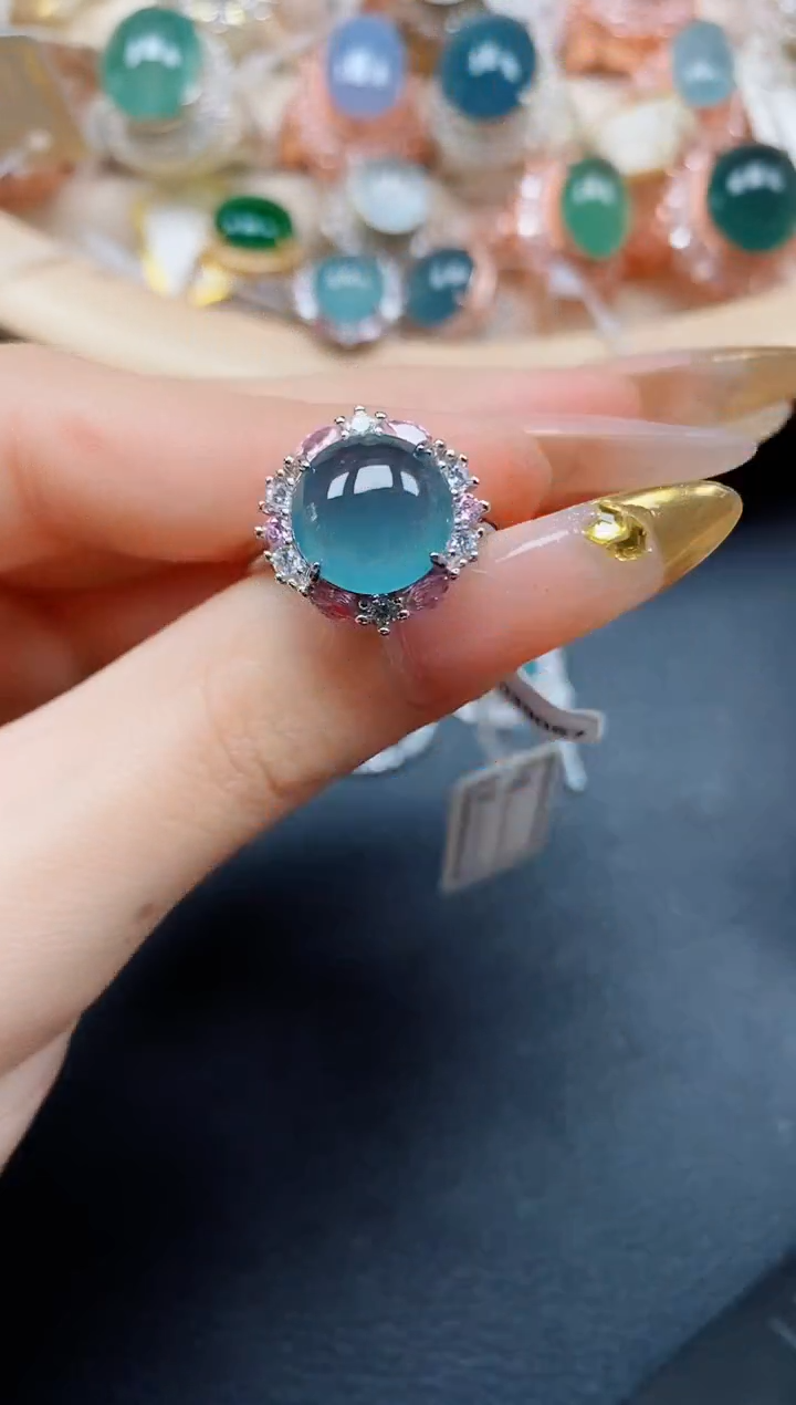 【闪购商品】翡翠戒指银S925镶嵌翡翠