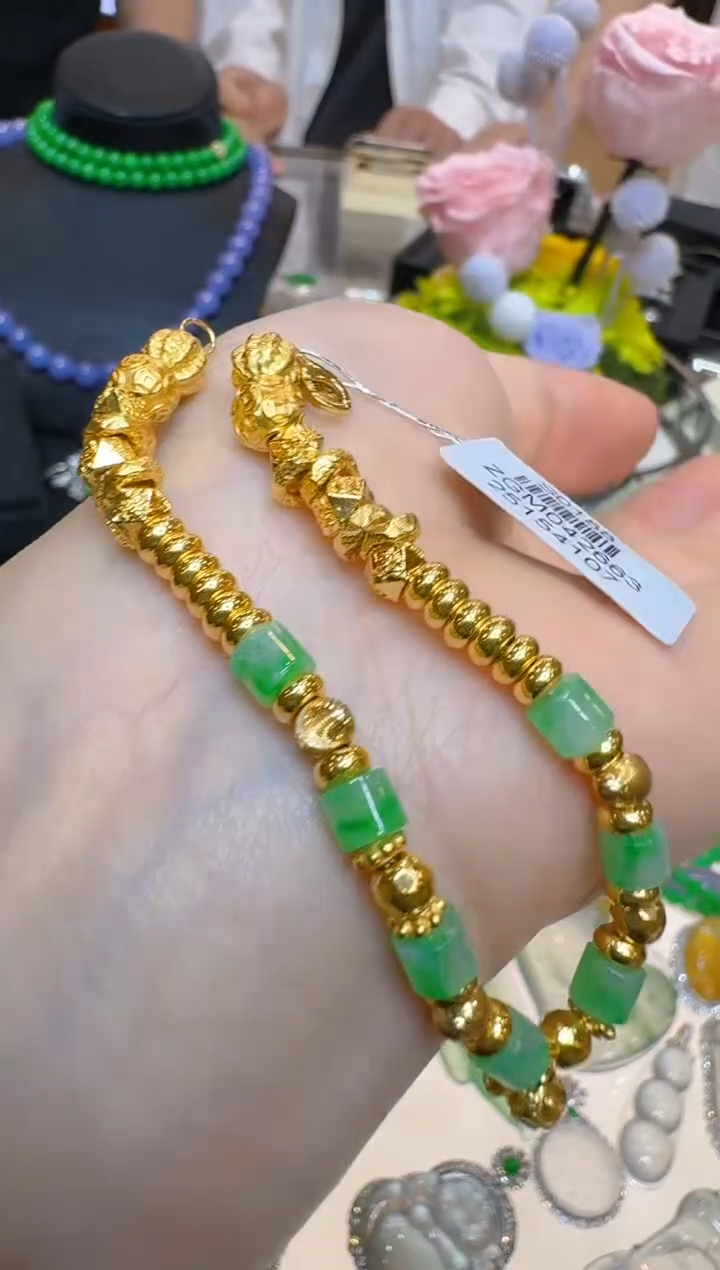 18K金镶嵌手链翡翠多样性团购发一件