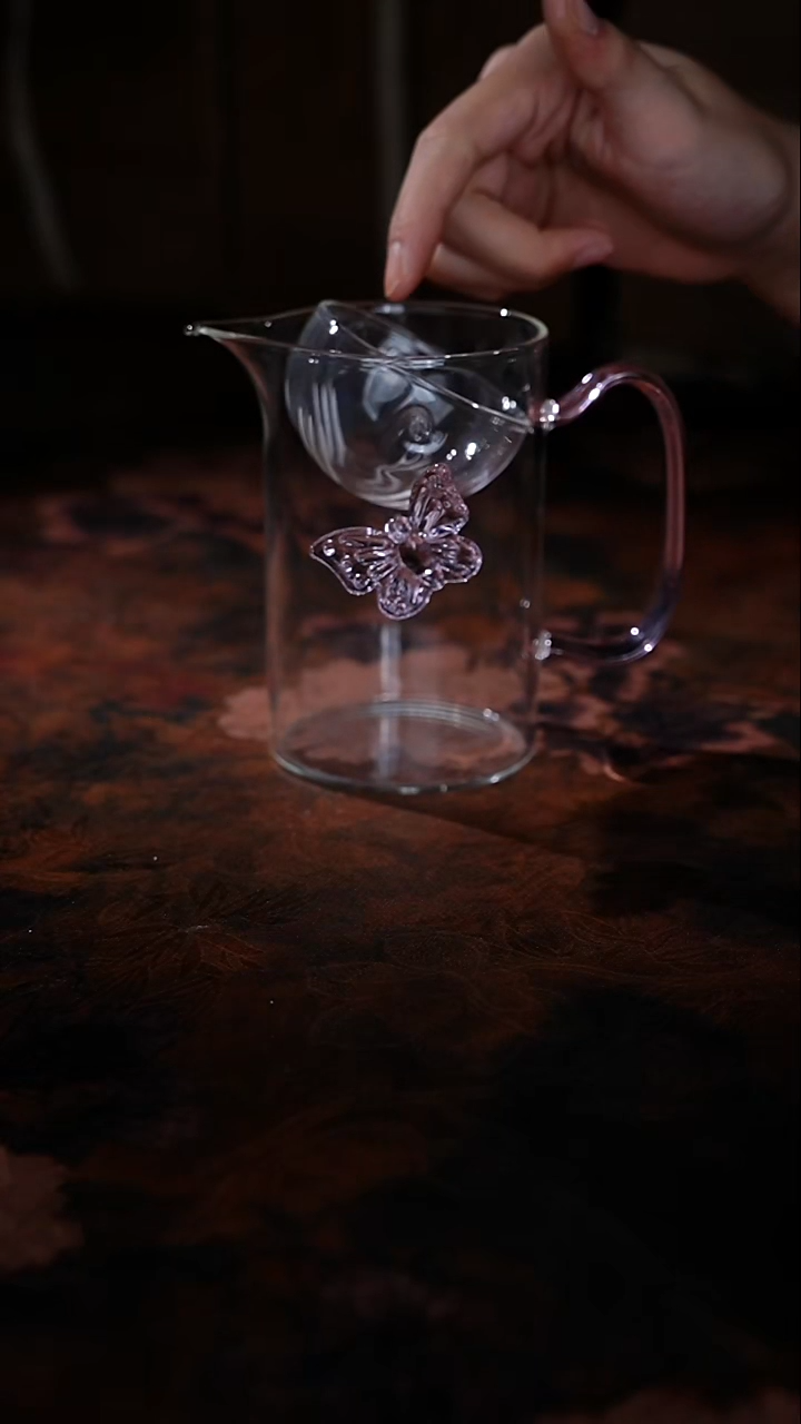 粉蝴蝶青柑泡茶杯