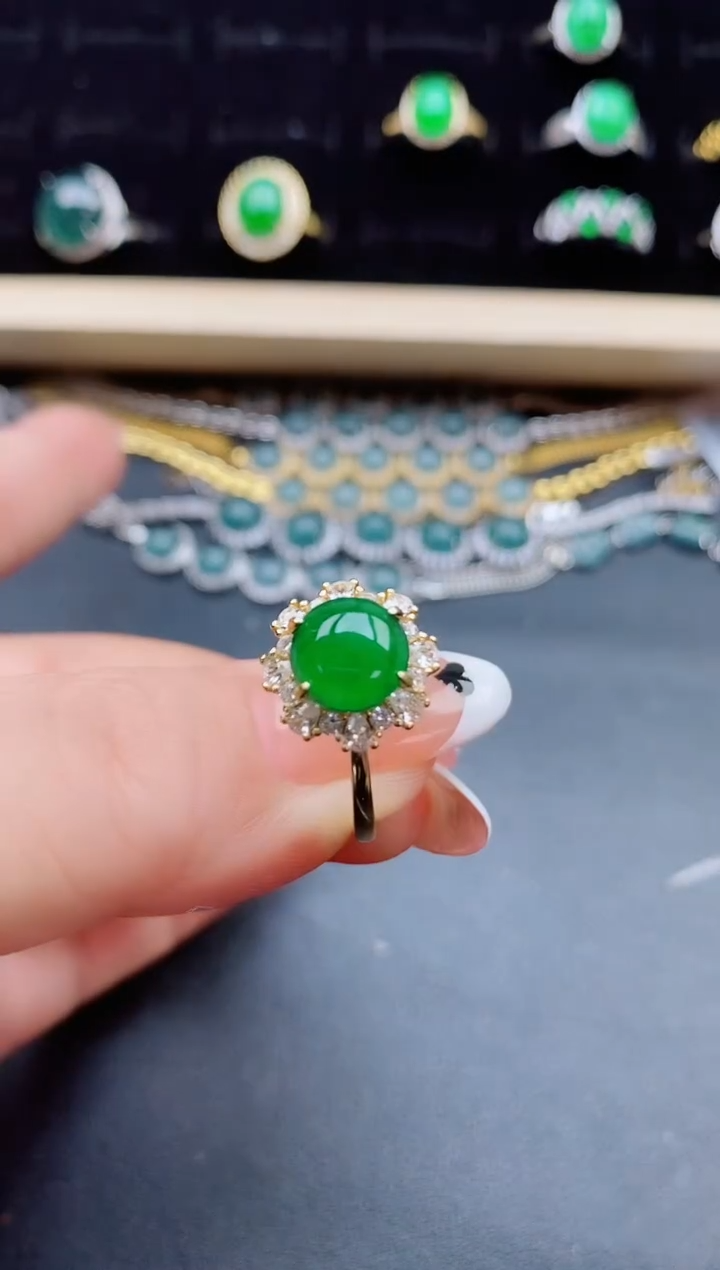 【闪购商品】翡翠戒指银S925镶嵌21321