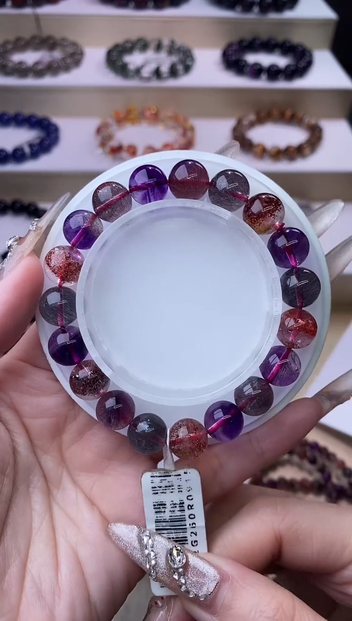 【闪购商品】水晶手链未镶嵌黑加仑超七单圈10m+