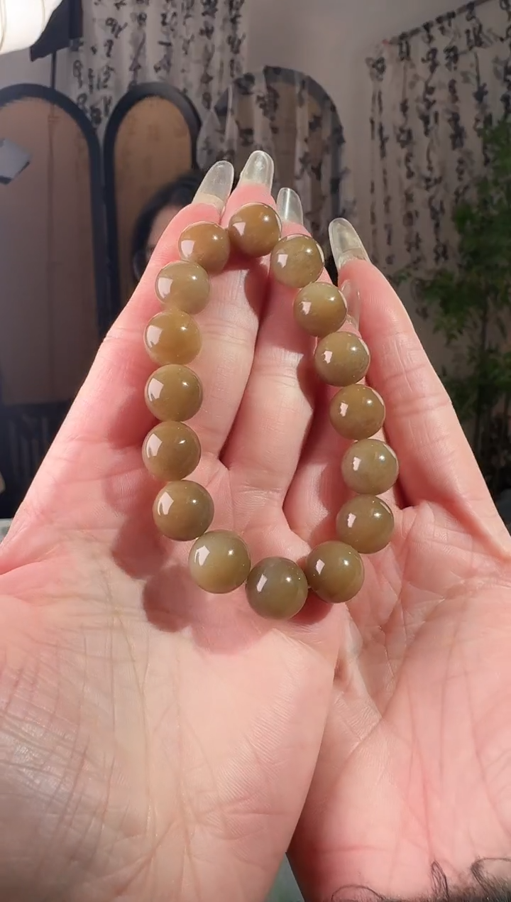 未镶嵌手串和田玉红油糖手串 12mm