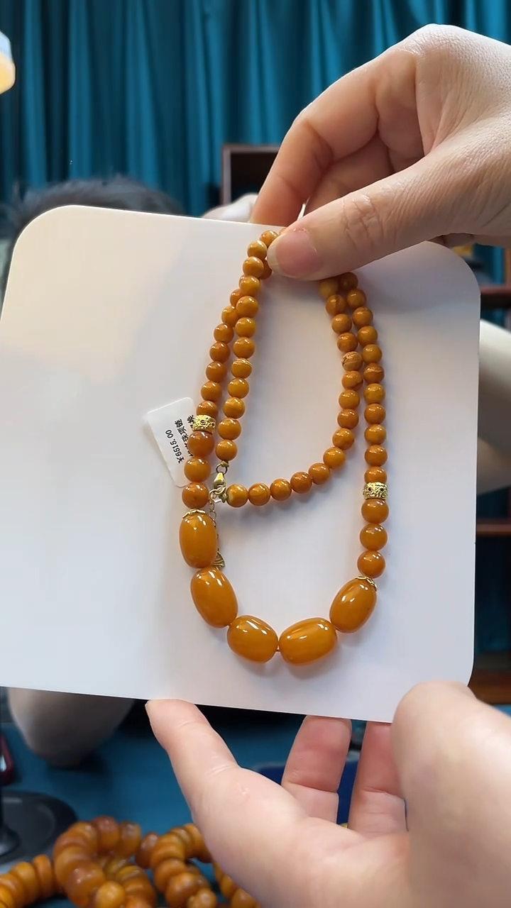 未镶嵌项链蜜蜡蜜蜡枣珠锁骨链