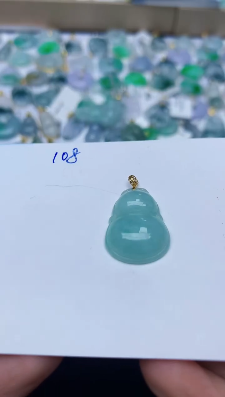【闪购商品】翡翠颈饰18K金镶嵌天然翡翠A货   108