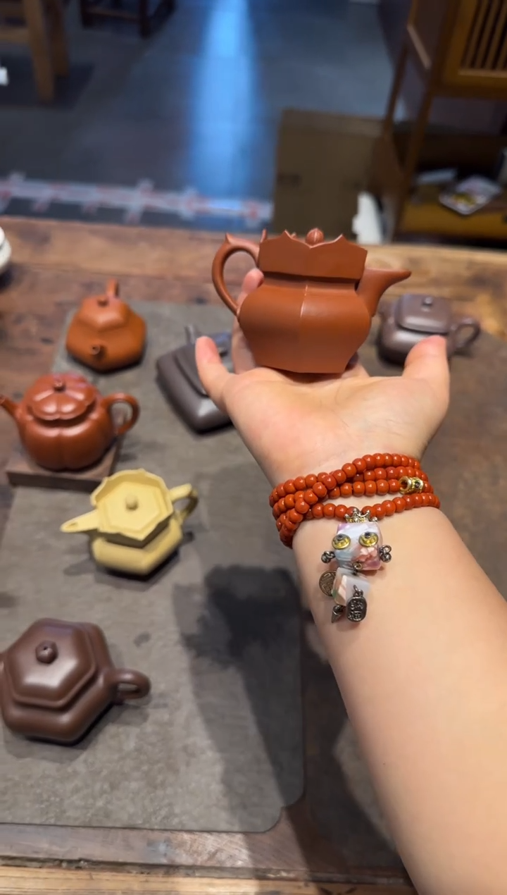 茶壶紫砂馋*哥朱泥小僧帽 90ml