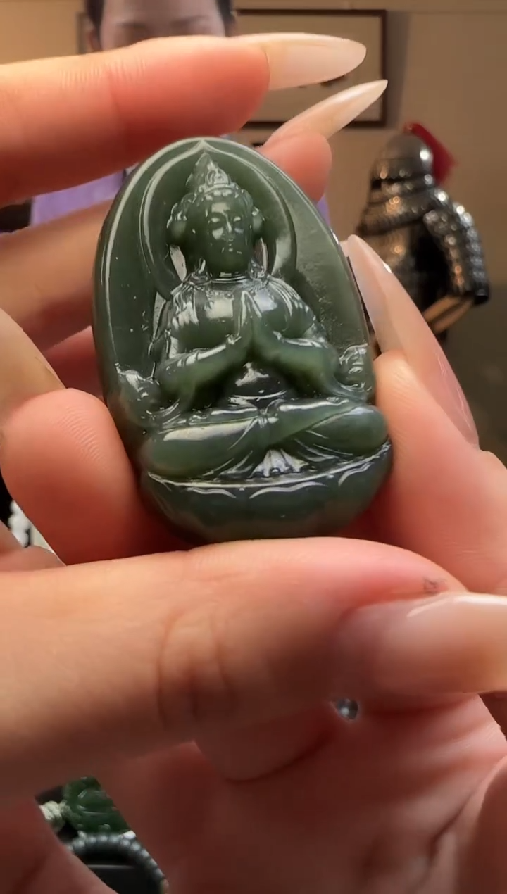 【闪购商品】和田玉且末蓝观音未镶嵌吊坠