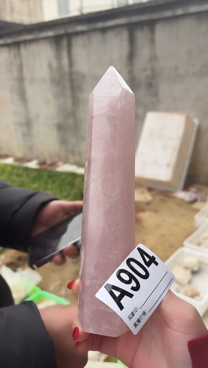 【闪购商品】水晶摆件未镶嵌粉水晶柱子 904