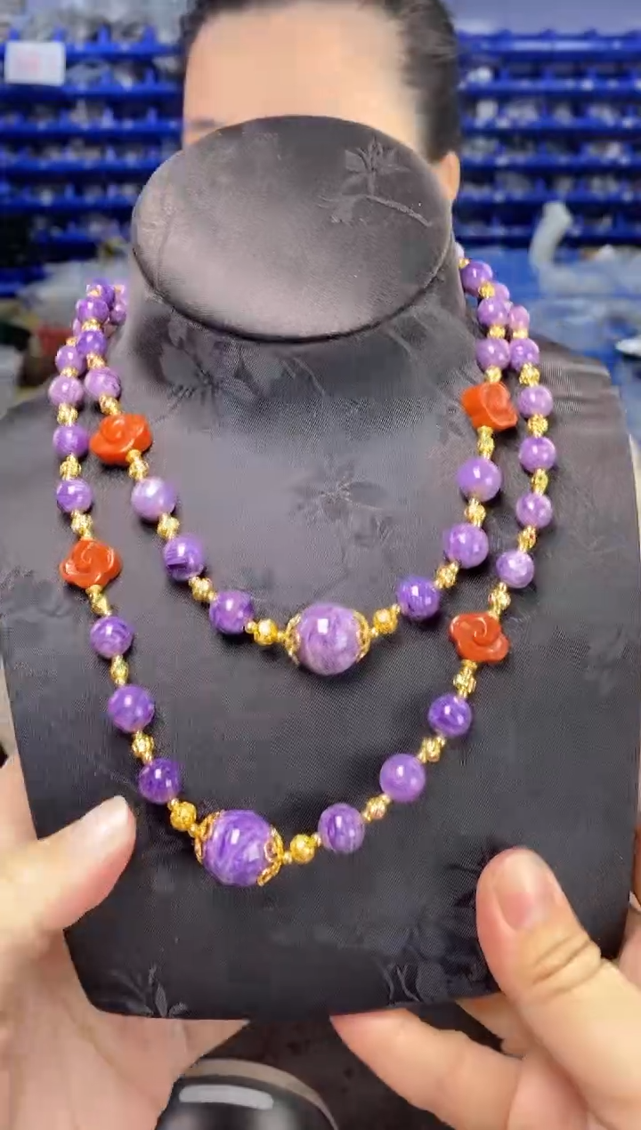 查罗石（紫龙晶）未镶嵌颈饰多样性发货发其一 