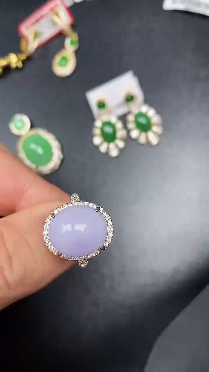 银S925镶嵌戒指翡翠1500