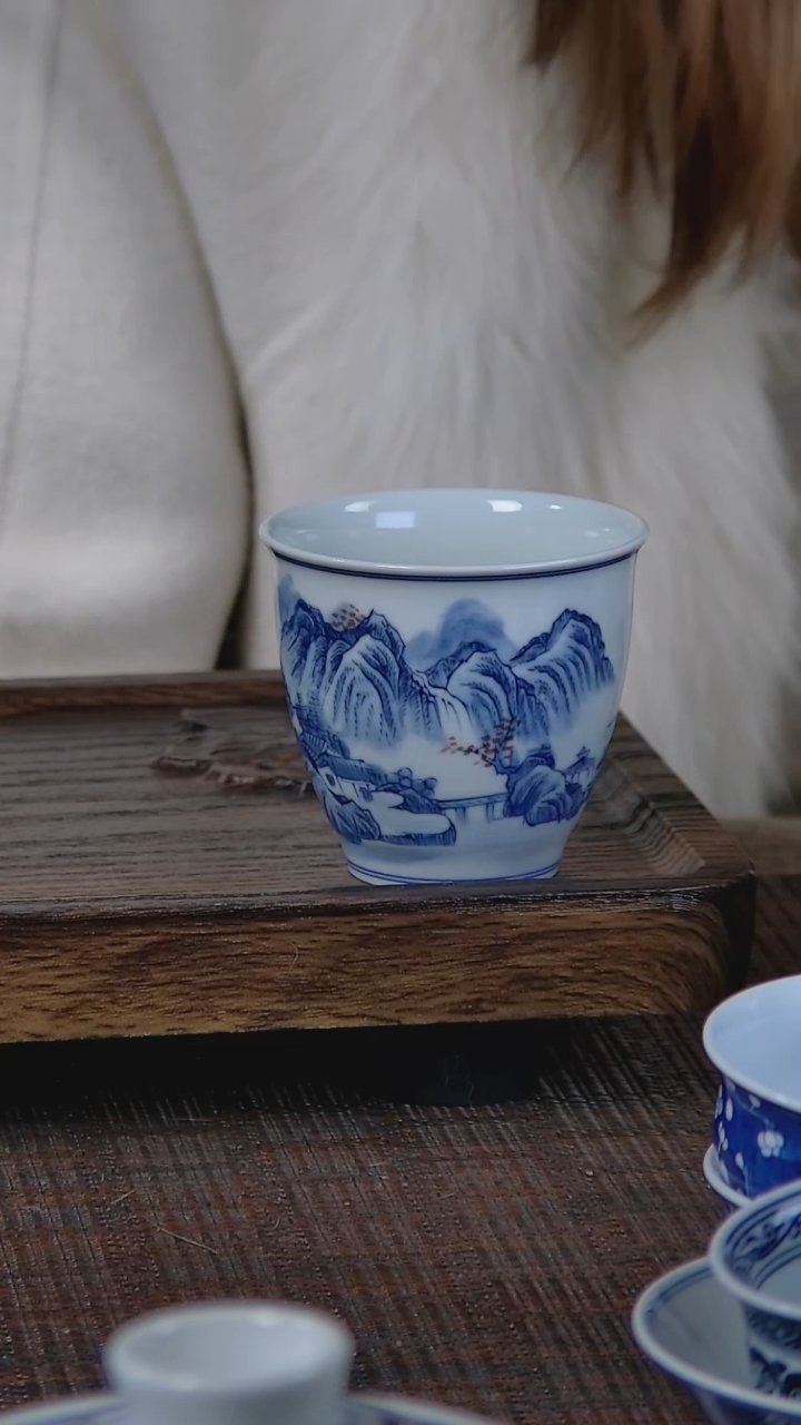 【闪购商品】折葵非器手工手绘山水握手杯