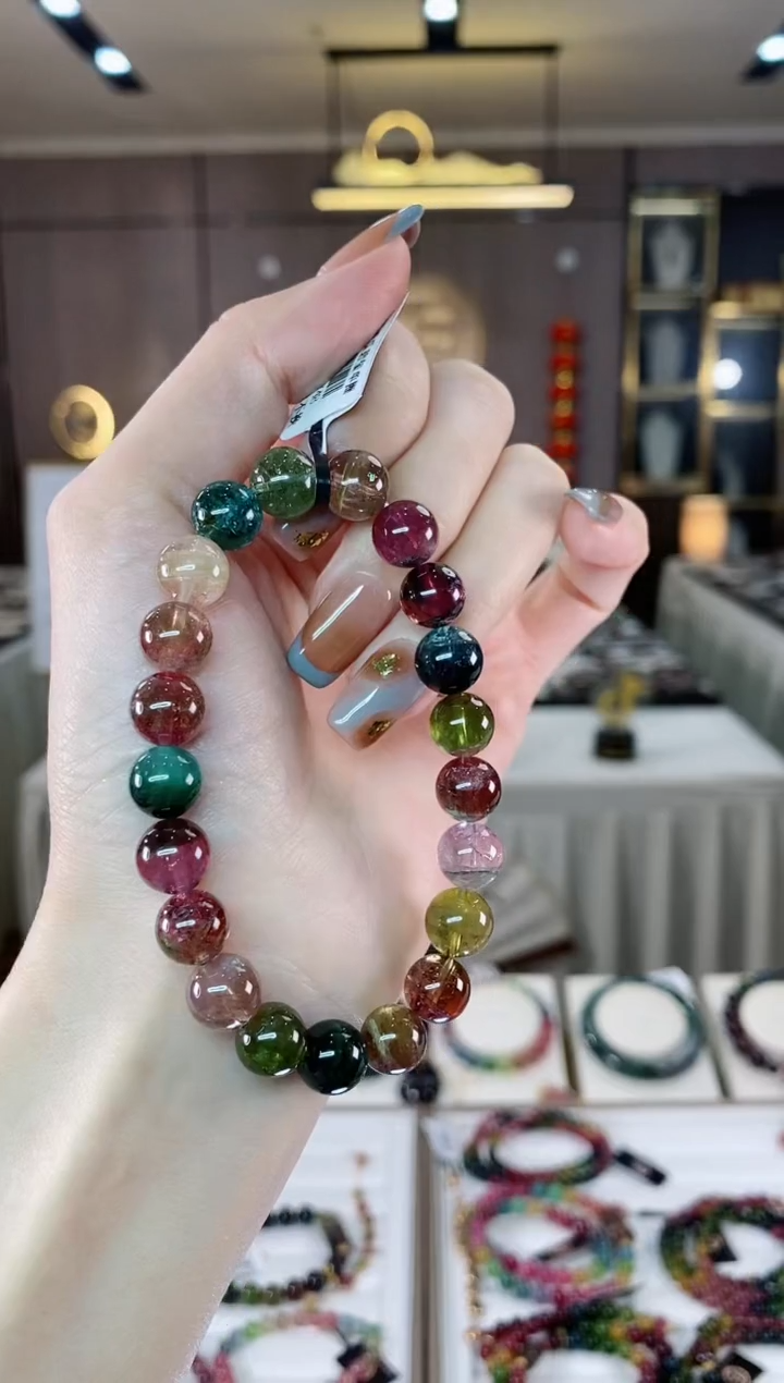 【闪购商品】碧玺西瓜单圈手串9mm+未镶嵌一物一证dan